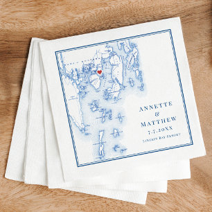 Serviette En Papier Linekin Bay Resort Maine Carte Élégant Mariage Nav