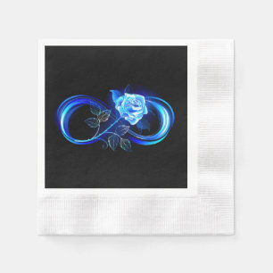 Serviette En Papier L'infini lumineux avec une rose bleue