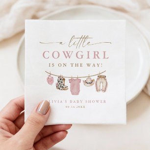 Serviette En Papier Linge de bébé rose bébé petite cowgirl Baby Shower