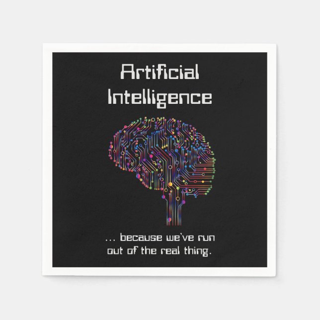 Serviette En Papier L'intelligence artificielle contre la réalité (Devant)