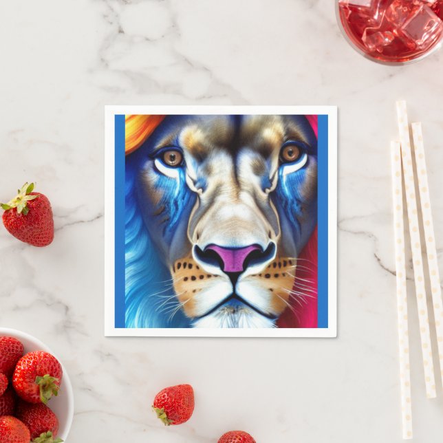 Serviette En Papier Lion (En situation)