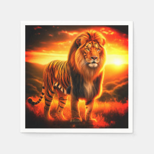 Serviette En Papier Lion Tiger