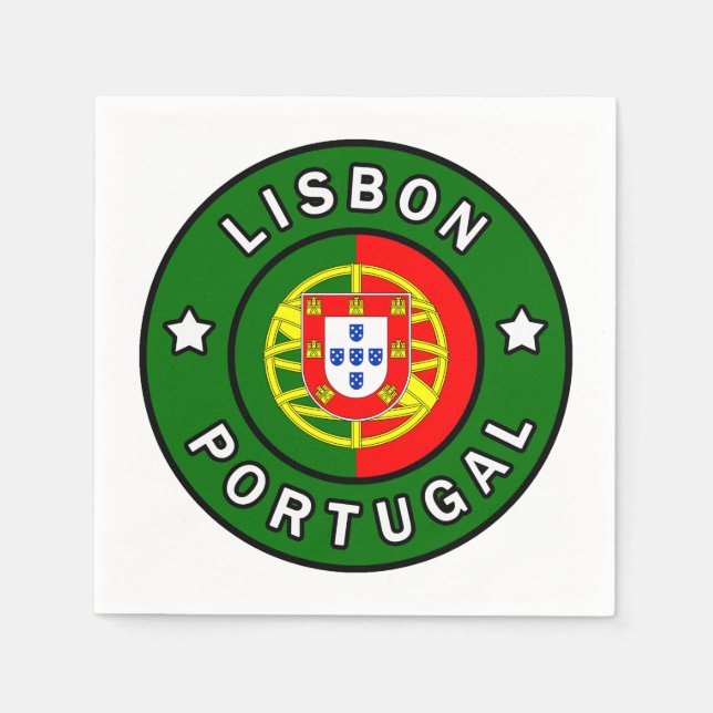 Serviette En Papier Lisbonne Portugal (Devant)
