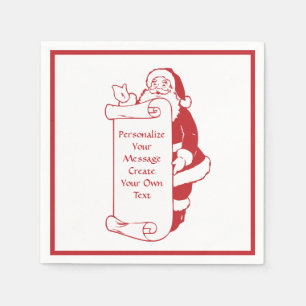 Serviette En Papier Liste de Noël du Père Noël Personnaliser
