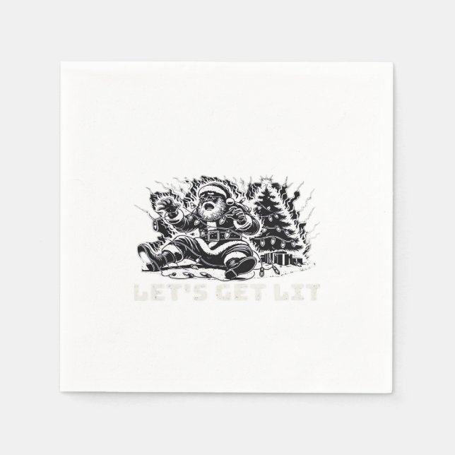 Serviette En Papier Lit Drôle Vibe de Noël Classique (Devant)