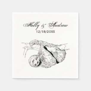 Serviette En Papier Lithographie de dessin de la Sloth #1