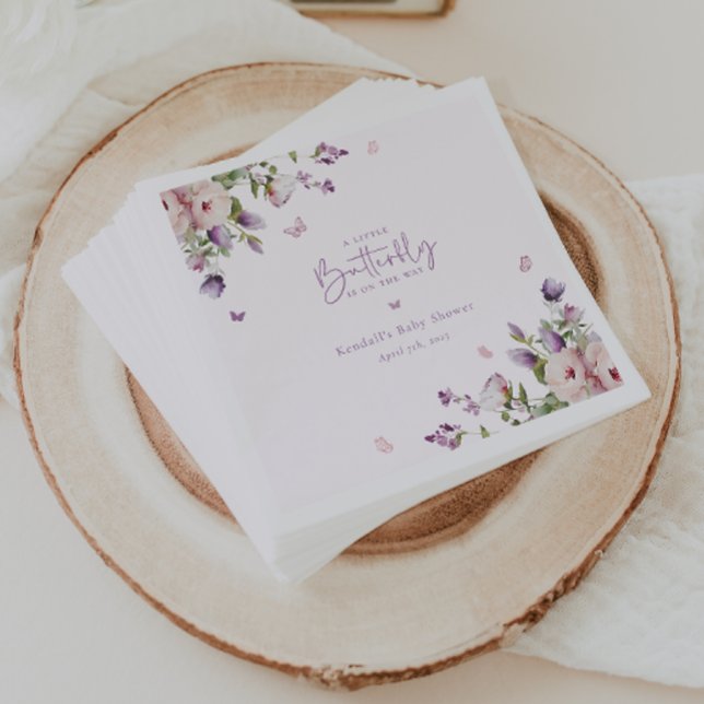 Serviette En Papier Little Butterfly Garden Baby shower Floral (Créateur téléchargé)