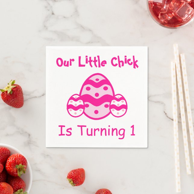 Serviette En Papier Little Chick 1er anniversaire (En situation)