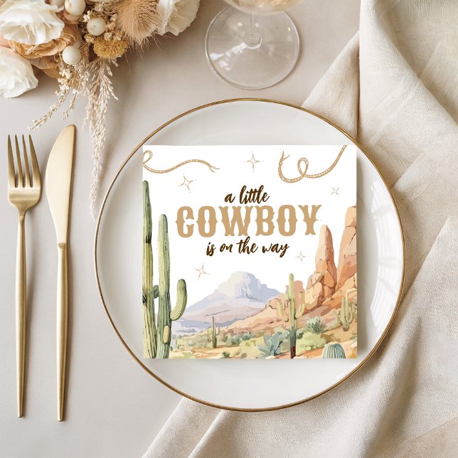 Serviette En Papier Little Cowboy Baby Shower Napkins (Créateur téléchargé)