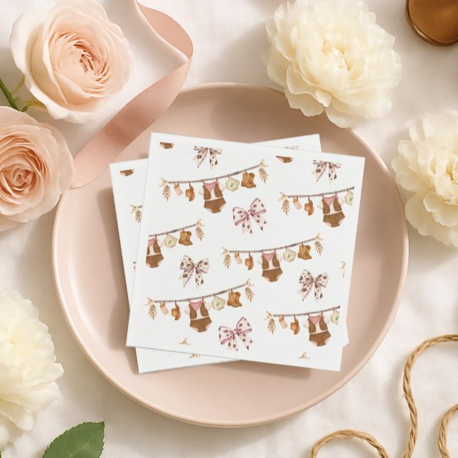 Serviette En Papier Little Cowgirl Western Clothes Baby Shower (Créateur téléchargé)