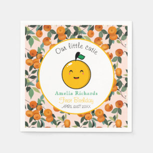Serviette En Papier Little Cutie Orange Citrus 1er anniversaire
