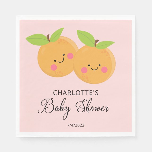 Serviette En Papier Little Cuties Twins Baby shower Napkins (Devant)