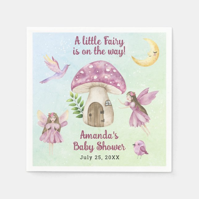 Serviette En Papier Little Fairy Whimsical Baby Shower (Devant)