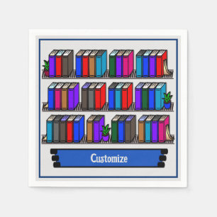 Serviette En Papier Little Library Book Club Blanc