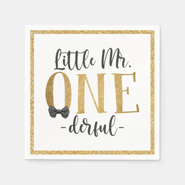 Serviette En Papier Little Mr One Derful 1er Anniversaire serviettes (Devant)