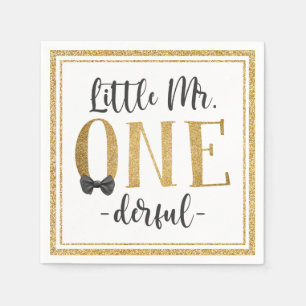 Serviette En Papier Little Mr One Derful 1er Anniversaire serviettes