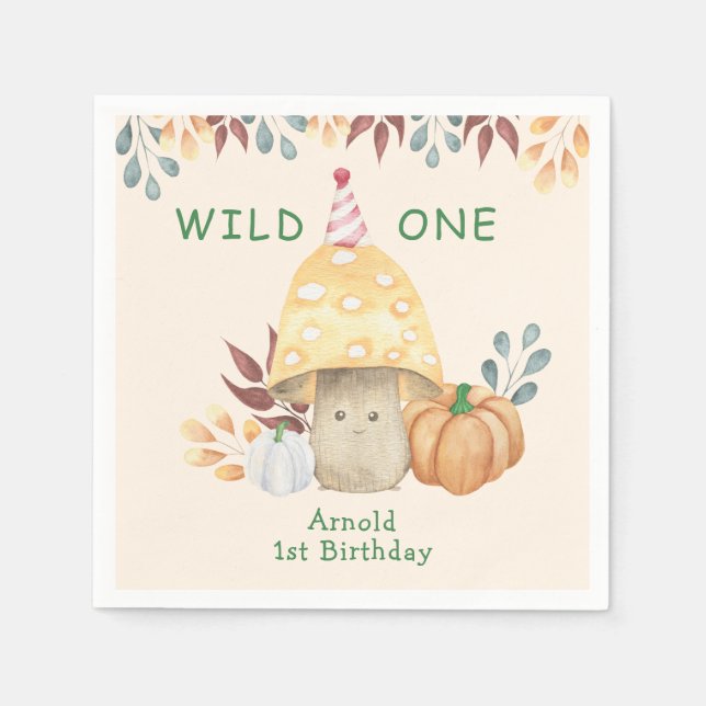 Serviette En Papier Little Mushroom fête d'anniversaire (Devant)