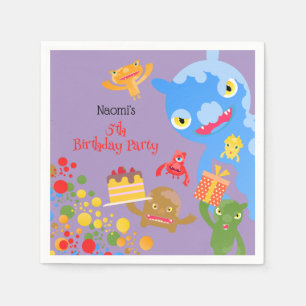 Serviette En Papier Little Party Monster and confetti Anniversaire Par