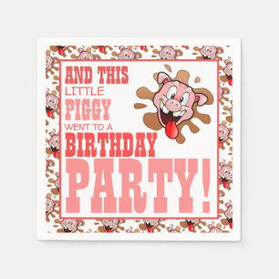 Serviette En Papier Little Piggy fête d'anniversaire Napkin
