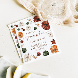 Serviette En Papier Little Pumpkin On The Way Fall Baby Shower