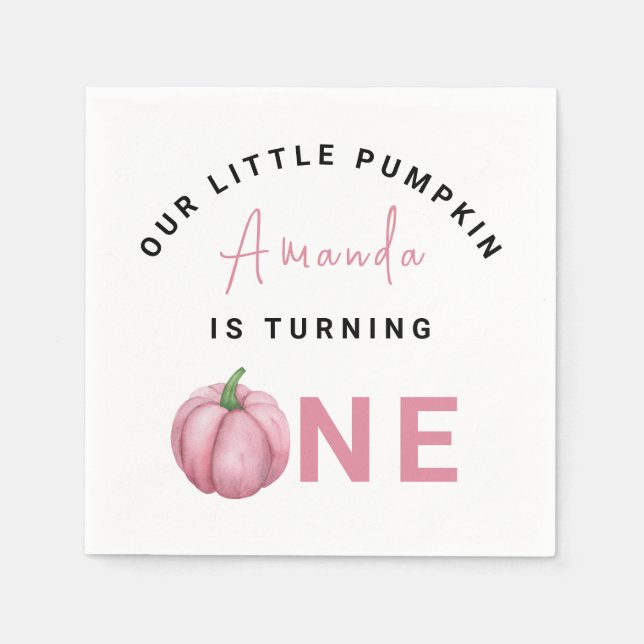Serviette En Papier Little Pumpkin première fête d'anniversaire (Devant)