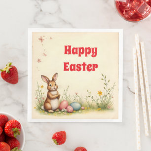 Serviette En Papier Little Rabbit Pâques Vintage Collection populaire