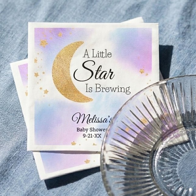 Serviette En Papier Little Star Brewing Dreamy Baby Shower (Little Star Brewing Dreamy Baby Shower Napkins)