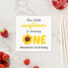 Serviette En Papier Little Sunflower 1er anniversaire