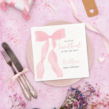 Little Sweetheart Elegant Pink Bow Baby Shower