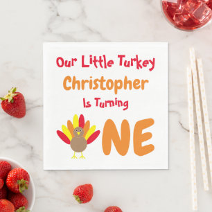 Serviette En Papier Little Turkey 1er anniversaire
