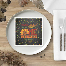 Serviette En Papier Little Turkey Fall Thanksgiving 1er anniversaire