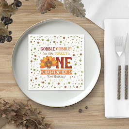 Serviette En Papier Little Turkey Fall Thanksgiving 1er anniversaire