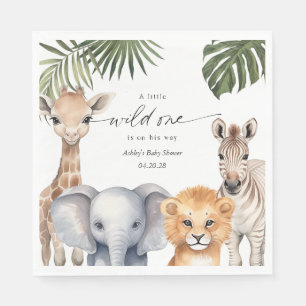 Serviette En Papier Little Wild One Safari animal bébé garçon douche N