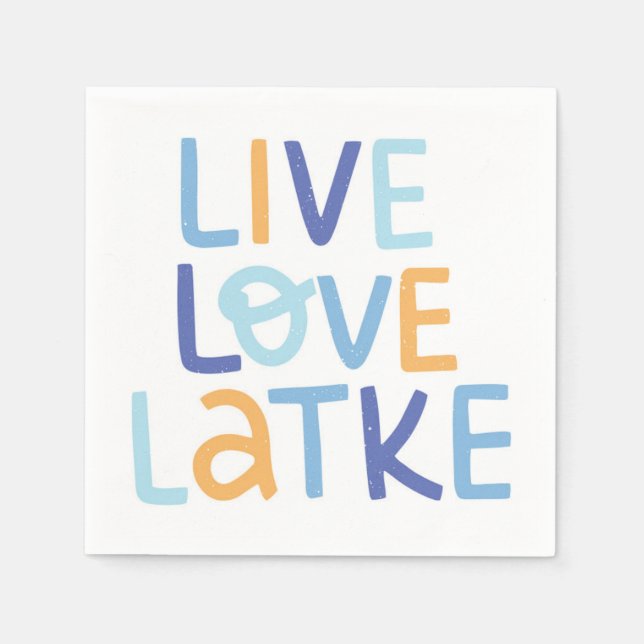 Serviette En Papier Live Love Latke Hanoukka Design (Devant)