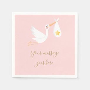 Serviette En Papier Livraison spéciale Boule bébé fille Douche rose