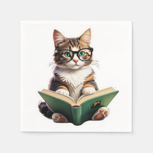 Serviette En Papier Livre de lecture Cat