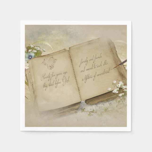 Serviette En Papier Livre du 75e anniversaire (Devant)