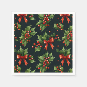 Serviette En Papier Livre Holiday Holly