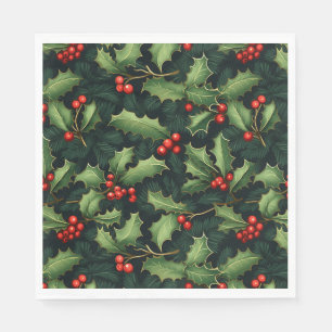 Serviette En Papier Livre Holiday Holly