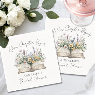 Serviette En Papier Livre Nouveau Chapitre Fête de Mariage Wildflower