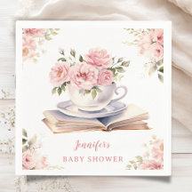 Livres & Brunch Baby Shower Fille Thé Floral Rose