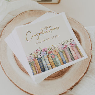 Serviette En Papier Livres Floraux Remise des diplômes