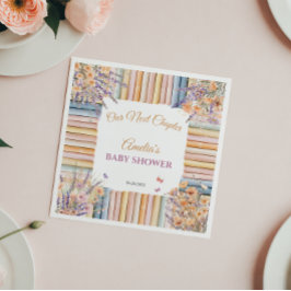 Serviette En Papier Livres vintages et Baby shower Fleur sauvage