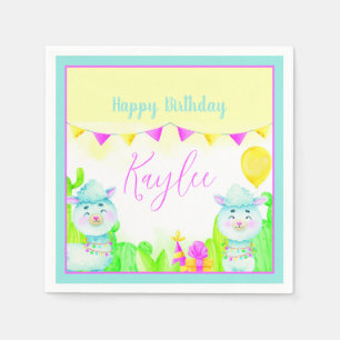 Serviette En Papier Llamas de fête anniversaire enfant personnalisé