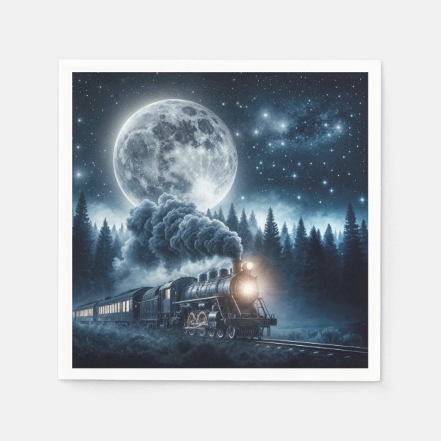 Serviette En Papier Locomotive à vapeur vintage (Devant)