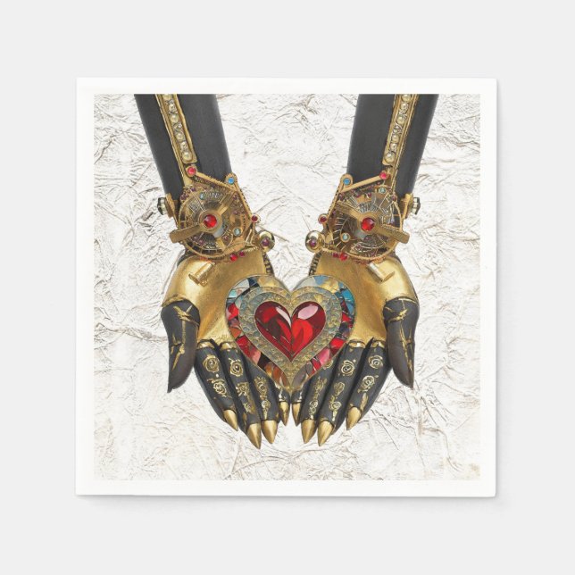 Serviette En Papier L'offre - Coeur dans les mains (Devant)