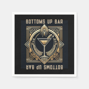 Serviette En Papier Logo Art Déco Martini Bar
