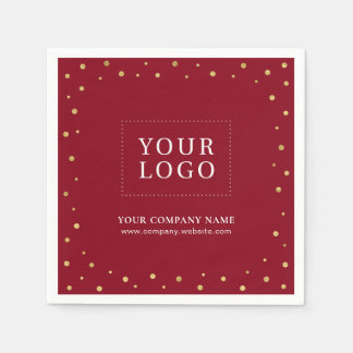 Serviette En Papier Logo Confettis Rouge & Or Affaires Promotionnelles