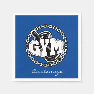 Serviette En Papier Logo de Gym Barbell Thunder_Cove