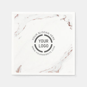 Serviette En Papier Logo de la société luxueuse de marbre d'or rose 